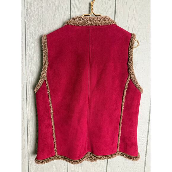 Vintage L.L. Bean Sherpa-Lined Faux Suede Vest – Women’s Medium - Picture 5 of 5